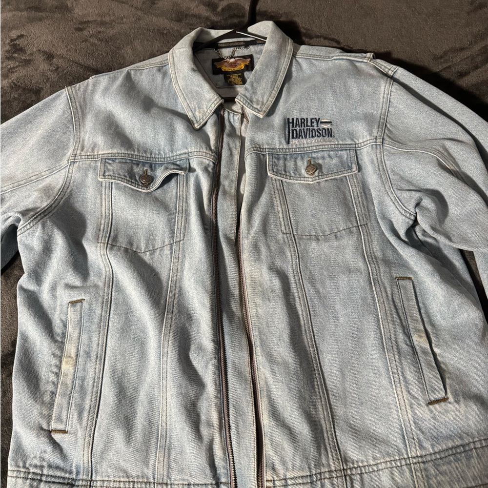 Harley-Davidson Men's Light Blue Denim Jacket